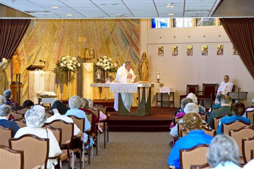 Sunday Mass at Chateau de Notre Dame Assisted Living